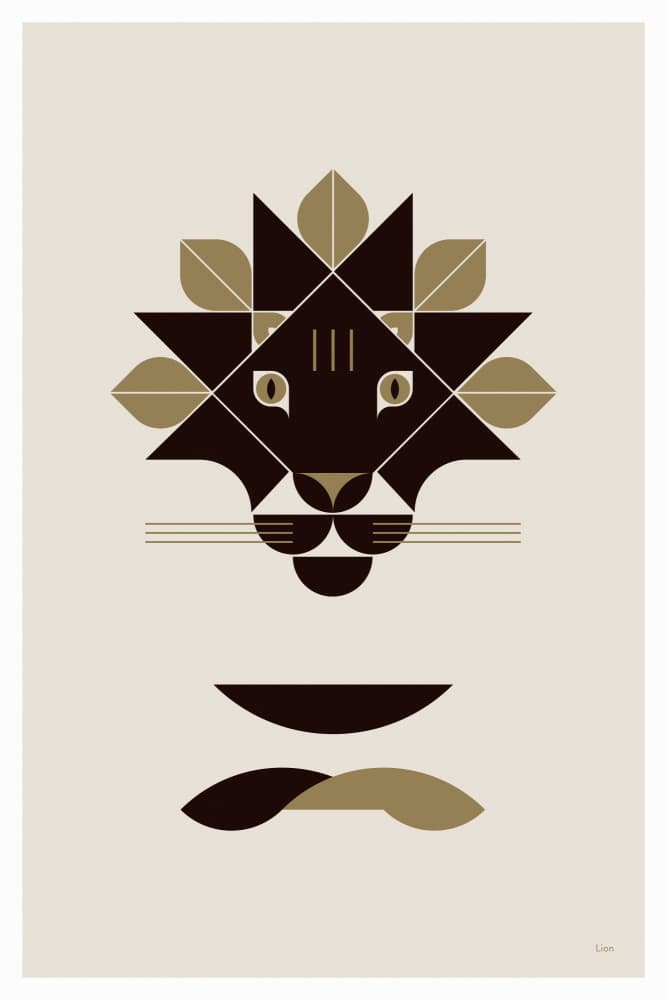 Modern Geometric Lion by Studio Soleil — canvas wall art