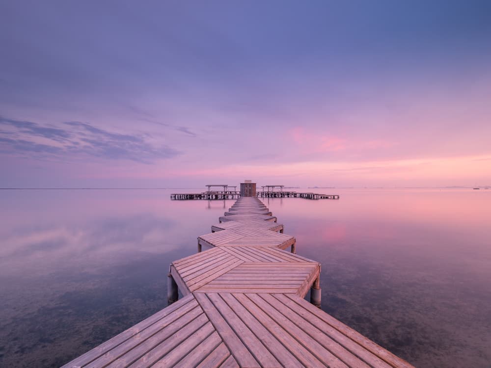 Pastel Pier Sunset by Javier De la Torre — canvas wall art