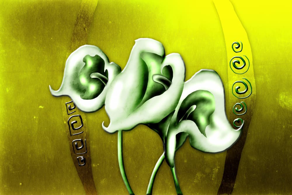 Vibrant Green Calla Lilies by Rafal Kulik — canvas wall art
