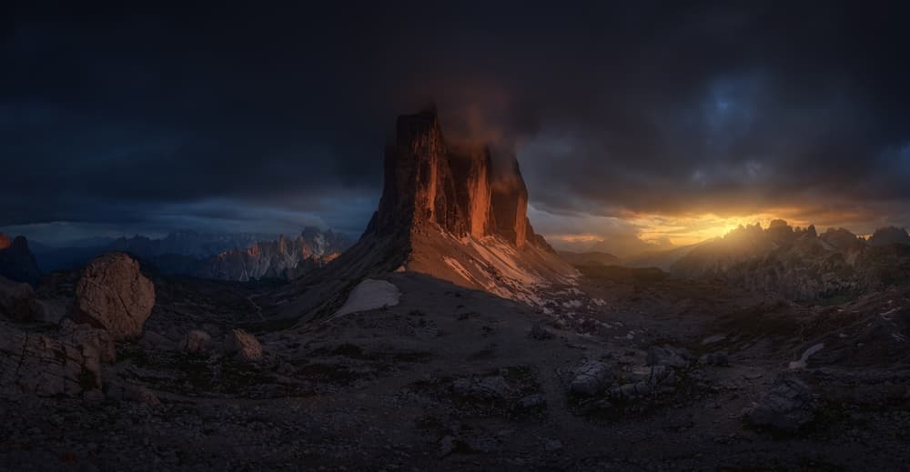 Golden Peaks Sunset by Jose Parejo — canvas wall art