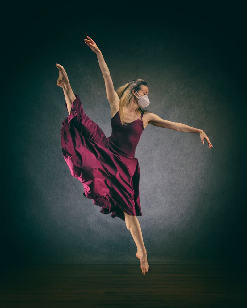 Graceful Airborne Dancer by Rob Li — canvas wall art