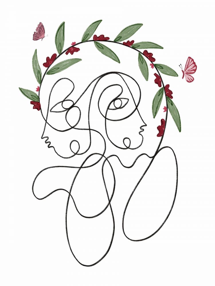 Blossoming Connection by Shatha Al Dafai — canvas wall art