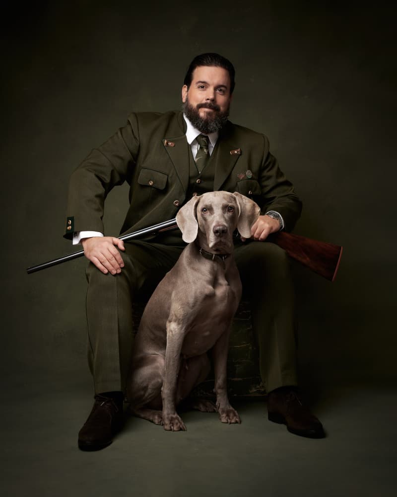 Gentleman Hunter With Dog by Nina Vidmar — canvas wall art