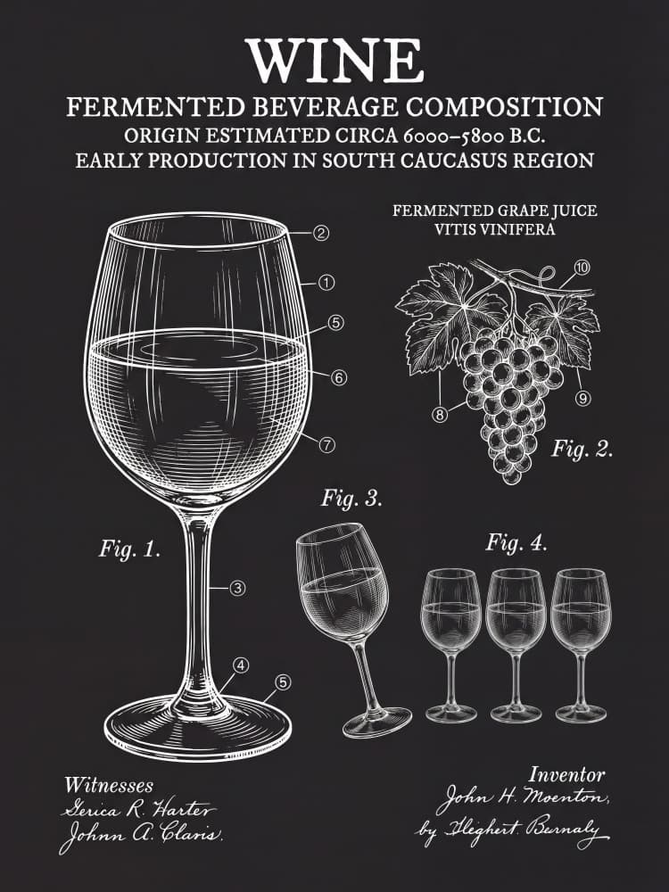 Vintage Wine Patent Drawing