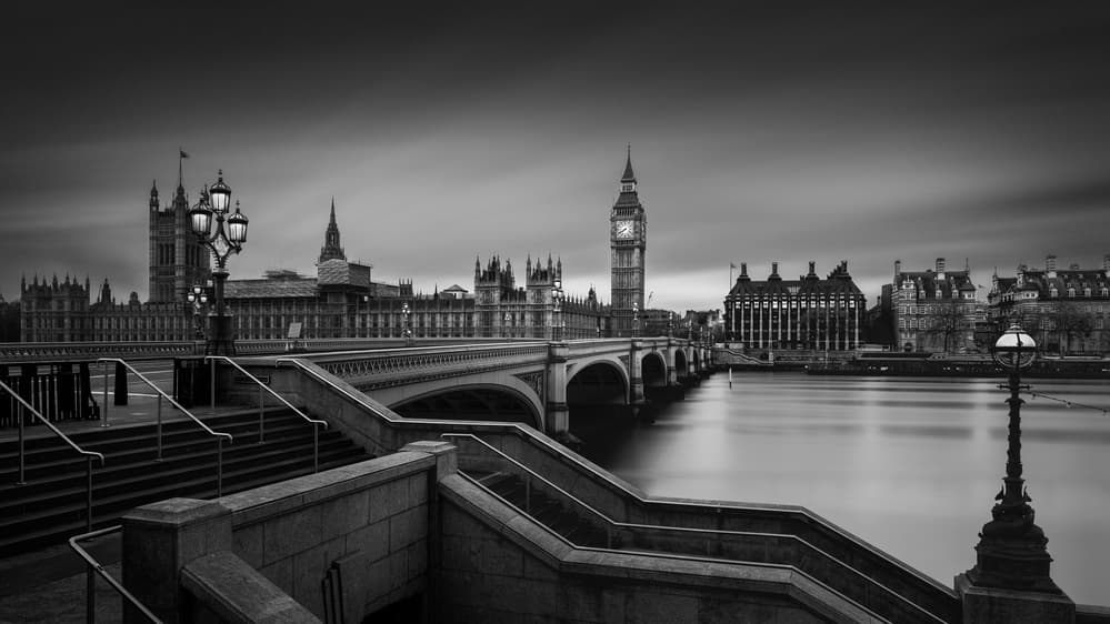Big Ben Westminster Bridge by Oscar Lopez — canvas wall art