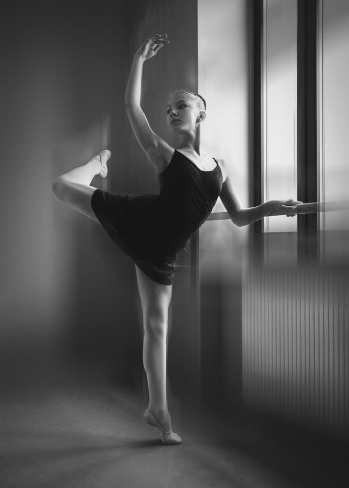 Graceful Ballerina Pose by Normunds Kaprano — canvas wall art