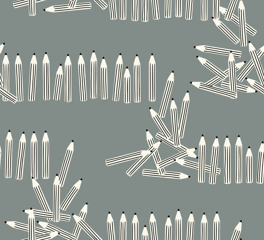 Scattered Pencils Pattern by Annick — canvas wall art