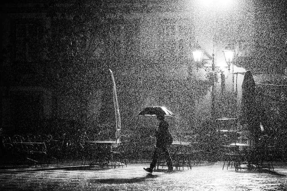Rainy Night Street Walk by Rui Caria — canvas wall art