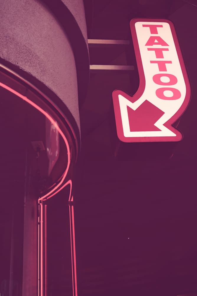 Pink Neon Tattoo Sign by Pictufy Studio III — canvas wall art