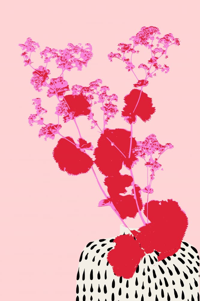 Pink Blossom Head by Annick — canvas wall art