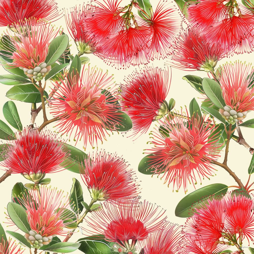 Tropical Red Blooms by Sue Skellern — canvas wall art