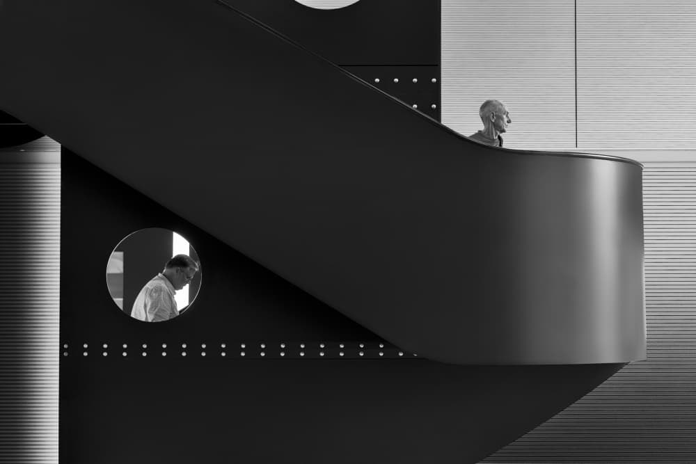 Geometric Ascent Two Men by Greetje van Son — canvas wall art