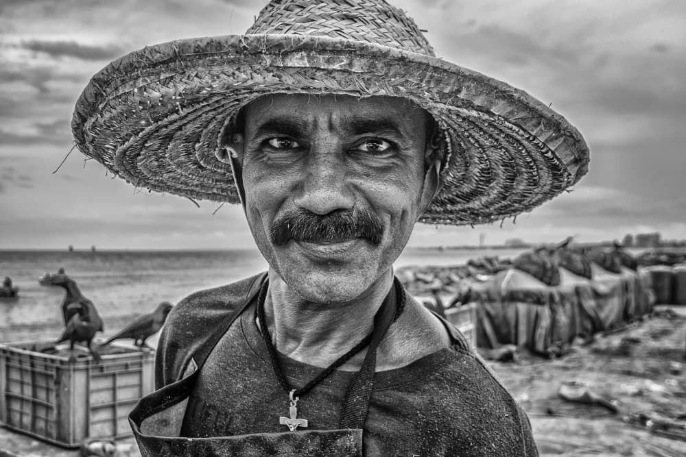 Smiling Fisherman Portrait by Pavol Stranak — canvas wall art