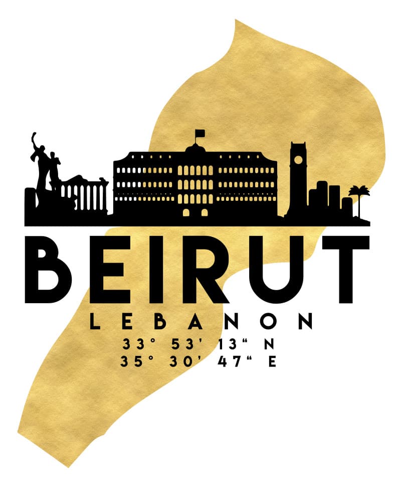 Beirut Golden City by Emiliano Deificus — canvas wall art