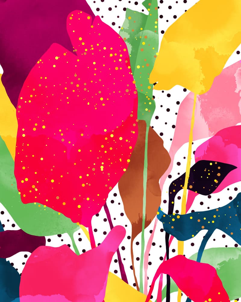 Vibrant Tropical Leaves by Uma Gokhale — canvas wall art