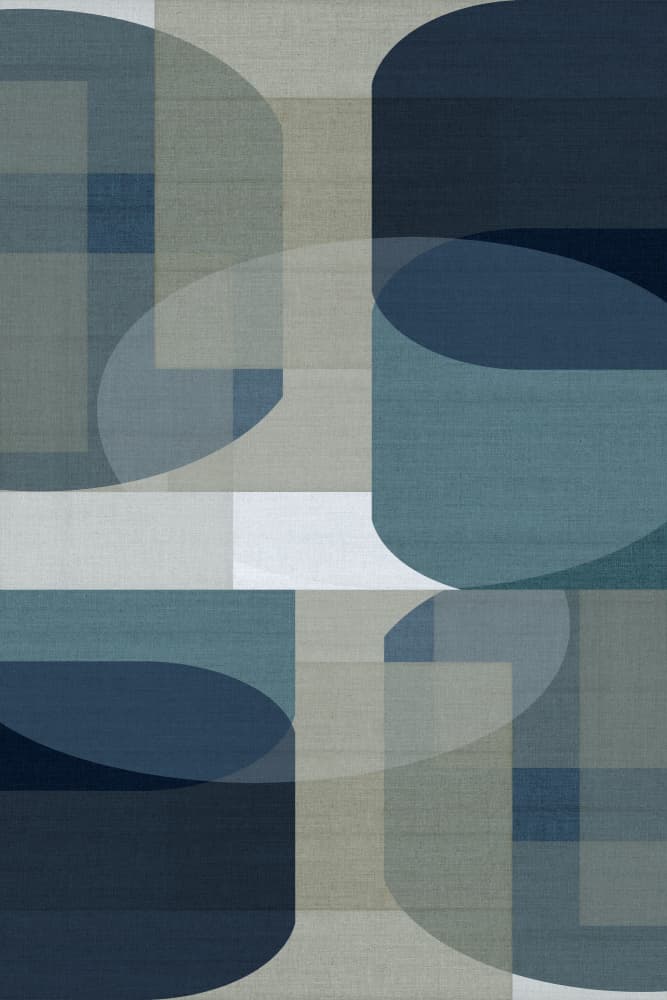 Abstract Blue Geometrics by cartissi — canvas wall art