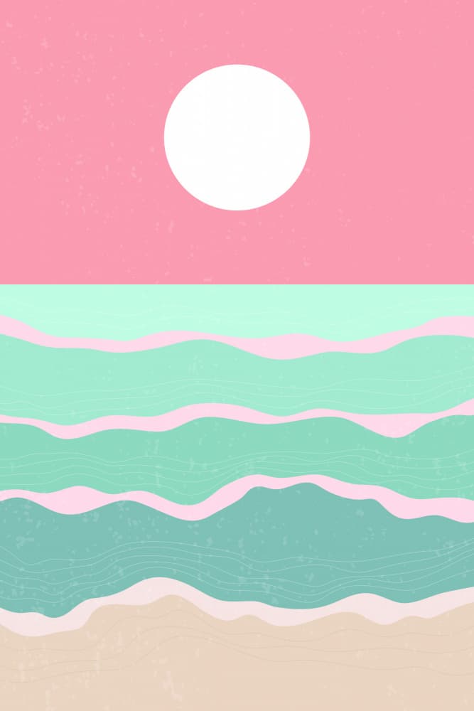 Pink Sky Ocean Waves by jay stanley — canvas wall art