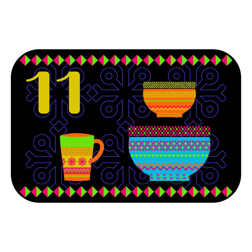 Vibrant Winter Tableware by Marika Barsrsind — canvas wall art