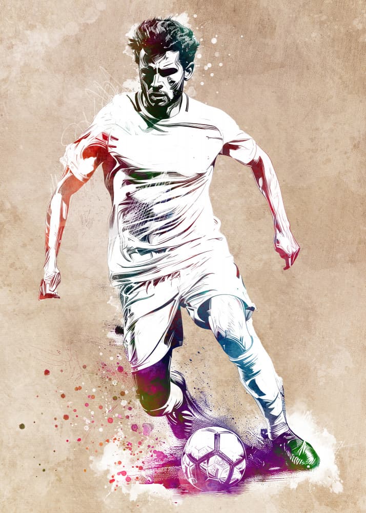 Dynamic Soccer Player by Justyna Jaszke — canvas wall art