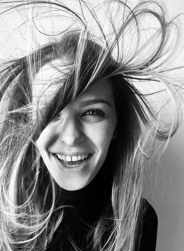 Joyful Flying Hair by Davide Barzaghi — canvas wall art