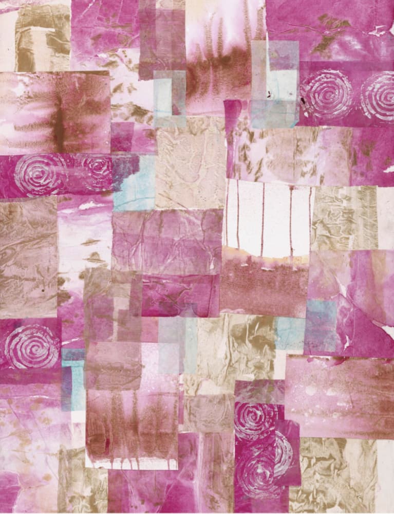 Textured Pink Collage by Deb Chaney — canvas wall art
