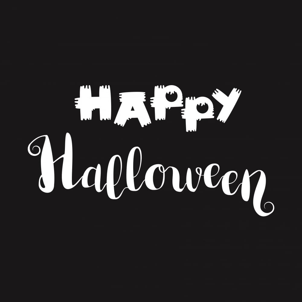 Happy Halloween Text by Marika Barsrsind — canvas wall art