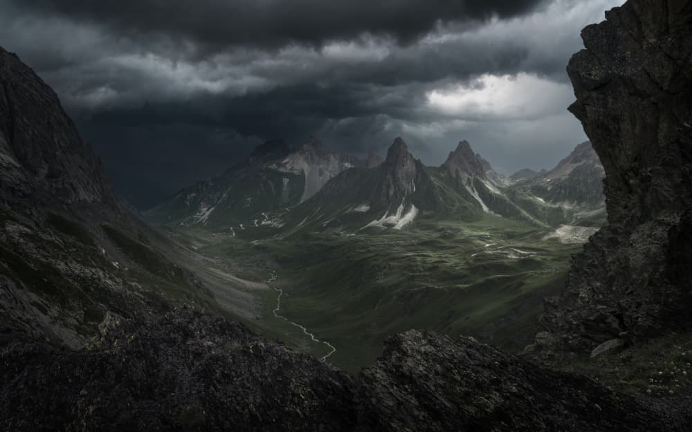 Dramatic Stormy Mountain Valley by Tomasz Rojek — canvas wall art