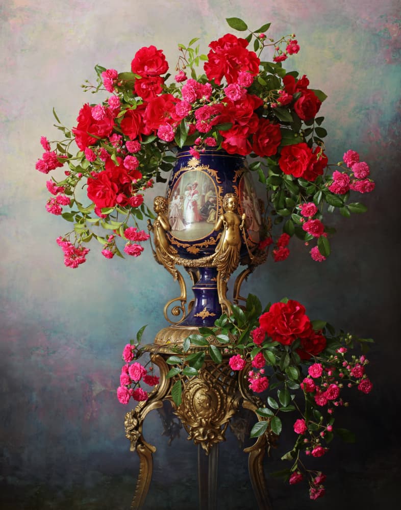 Elegant Ornate Roses by Andrey Morozov — canvas wall art