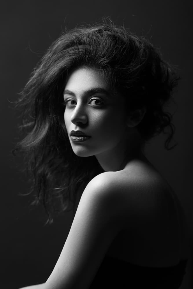 Dramatic Monochrome Gaze by Sepideh Niksefat — canvas wall art