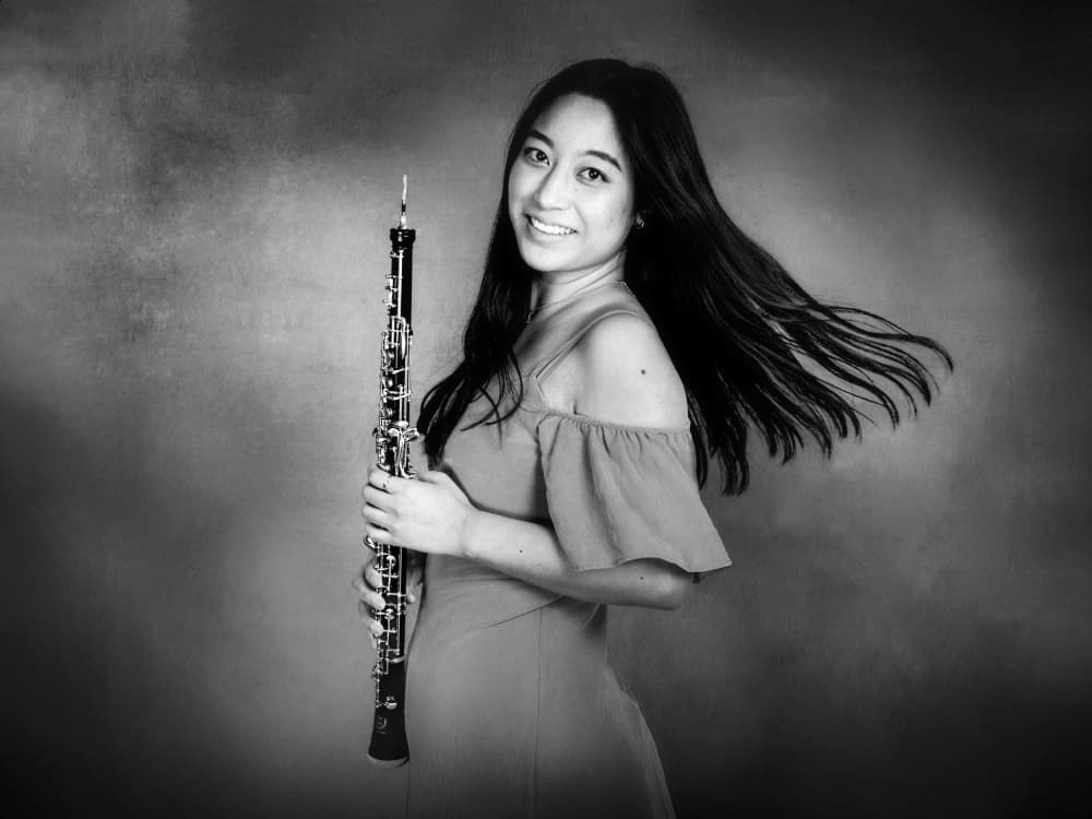 Smiling Oboe Musician by Eiji Yamamoto — canvas wall art