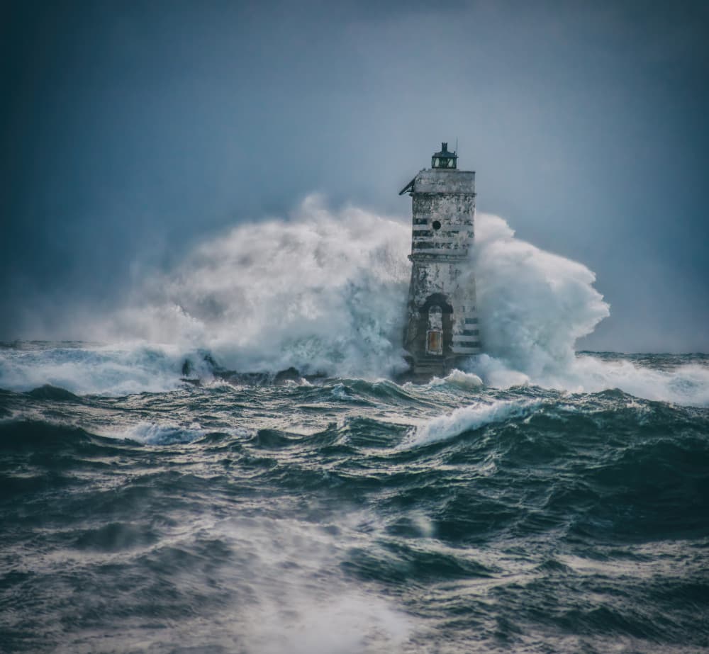 Lighthouse In A Storm by Daniele Atzori — canvas wall art