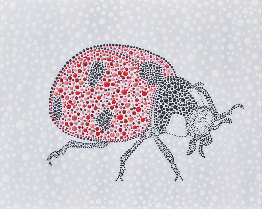 Red Dotted Ladybug by Amy Diener — canvas wall art