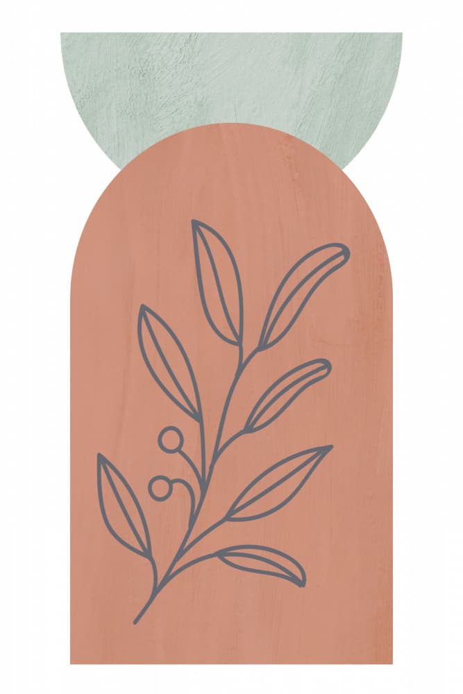 Terracotta Botanical Arch by Sally Ann Moss — canvas wall art
