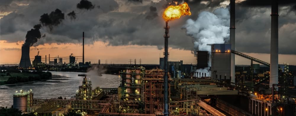 Industrial Smoke And Flame by Rainer Inderst — canvas wall art