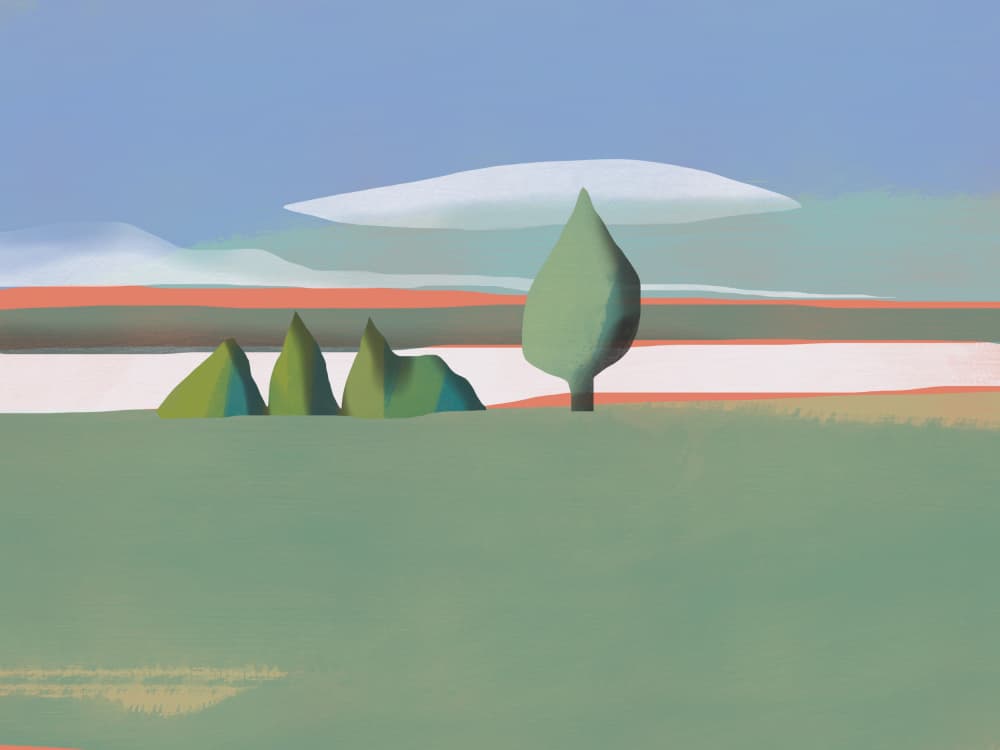 Minimal Landscape Tree by Little Dean — canvas wall art