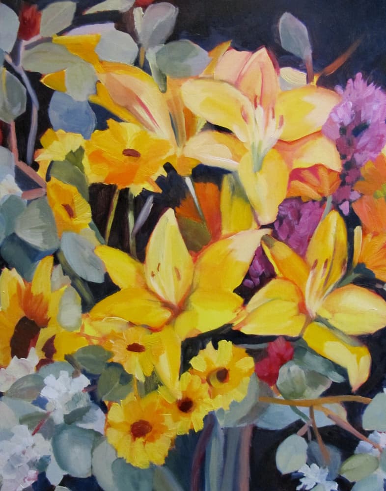 Vibrant Yellow Bouquet by Maxine Shore — canvas wall art