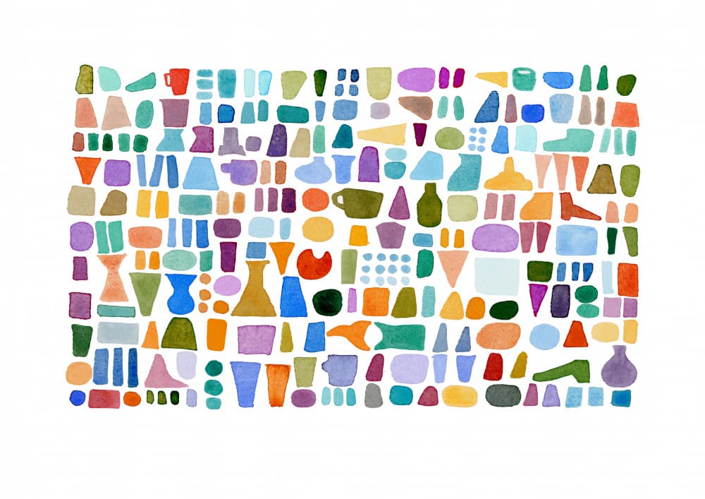 Colorful Abstract Shapes by Louise van Terheijden — canvas wall art