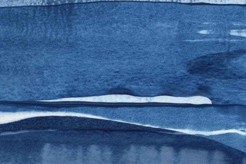 Blue Watercolor Waves by uplusmestudio — canvas wall art