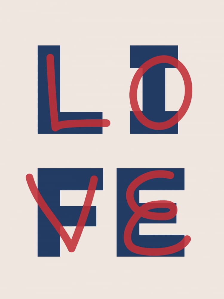 Love Life Typography by Frankie Kerr-Dineen — canvas wall art