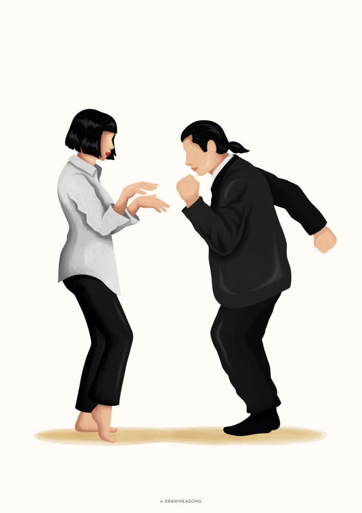 Retro Dance Partners by Nour Tohme — canvas wall art