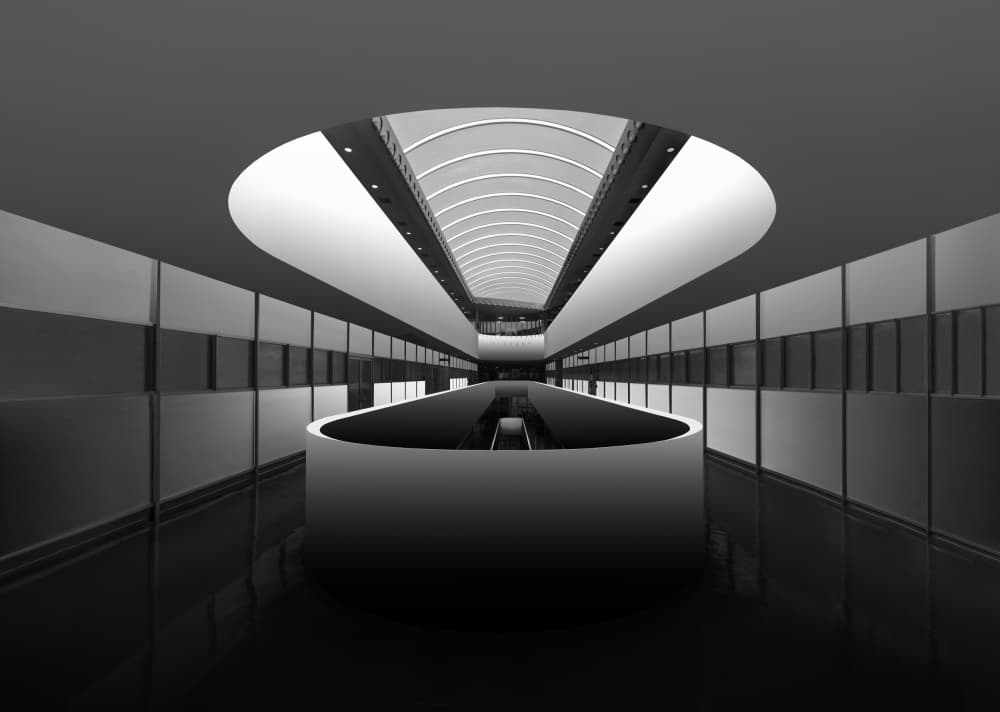 Modern Curved Interior by Rong Shu — canvas wall art
