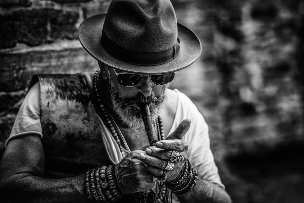Cool Man Fedora Cigar by gNo — canvas wall art
