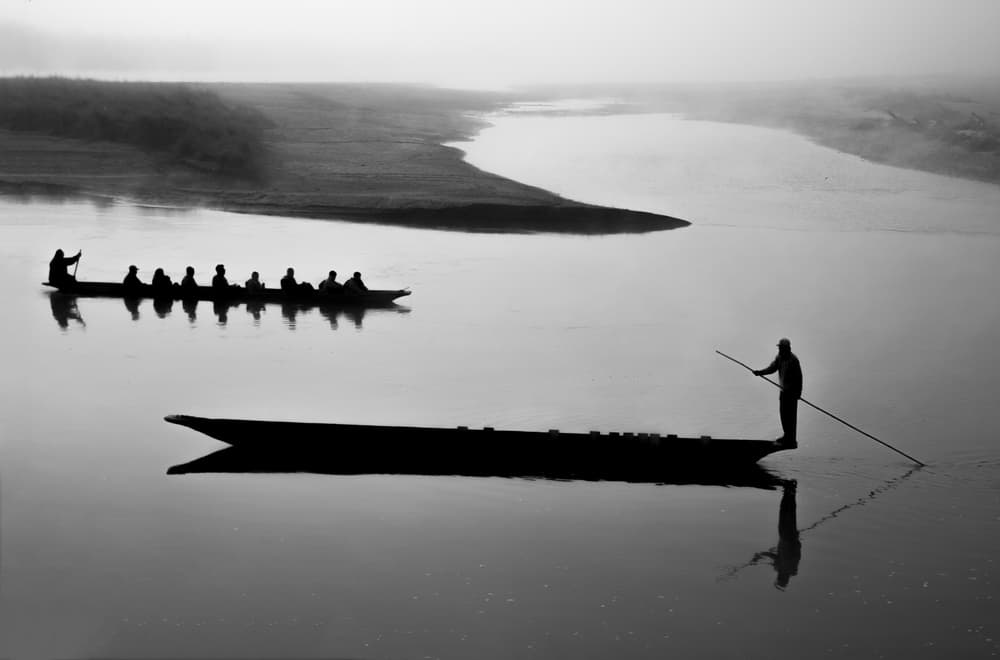 Misty River Journey by Fatma GÖKMEN — canvas wall art