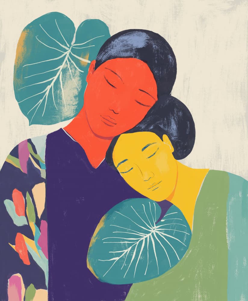 Peaceful Embrace by CATS AND DOTZ — canvas wall art