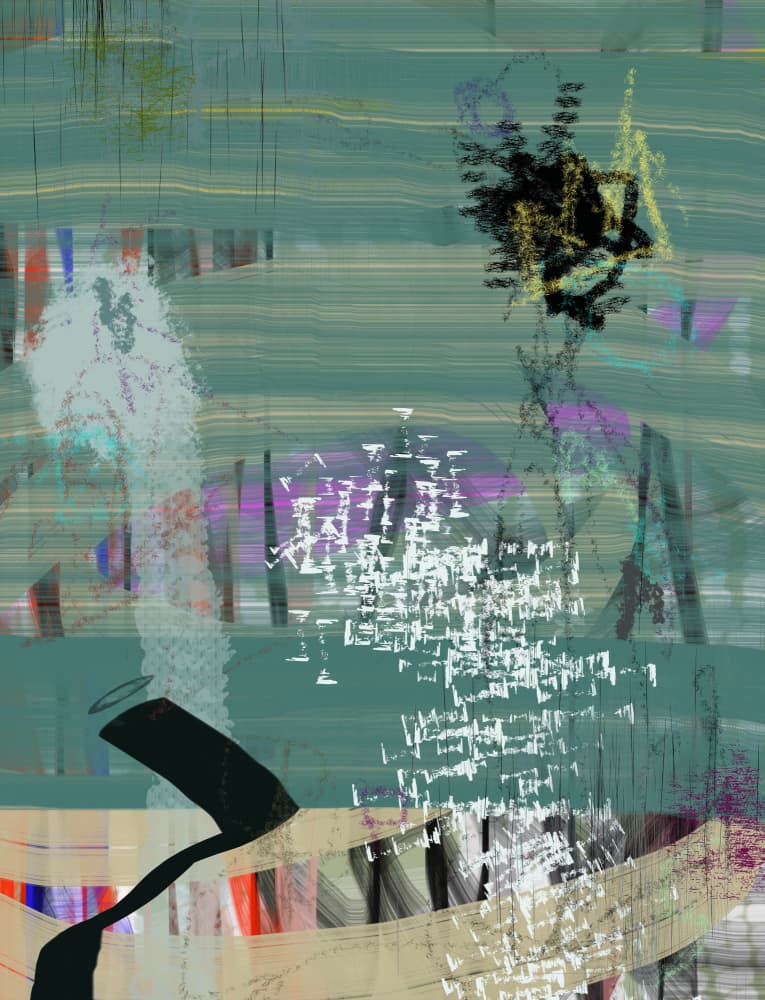Teal Abstract Movement by Pelin Atilla — canvas wall art