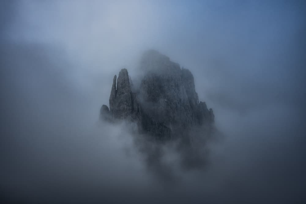 Misty Mountain Peak by Carlos Gonzalez — canvas wall art
