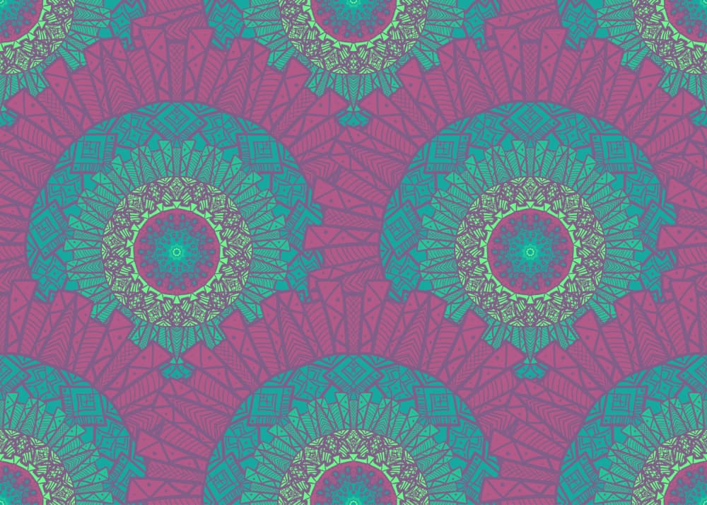 Teal Magenta Mandala Pattern by Marika Barsrsind — canvas wall art