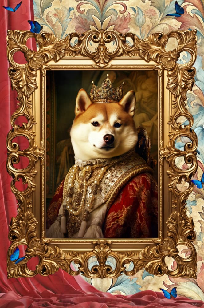 Regal Shiba Portrait by Sue Skellern — canvas wall art