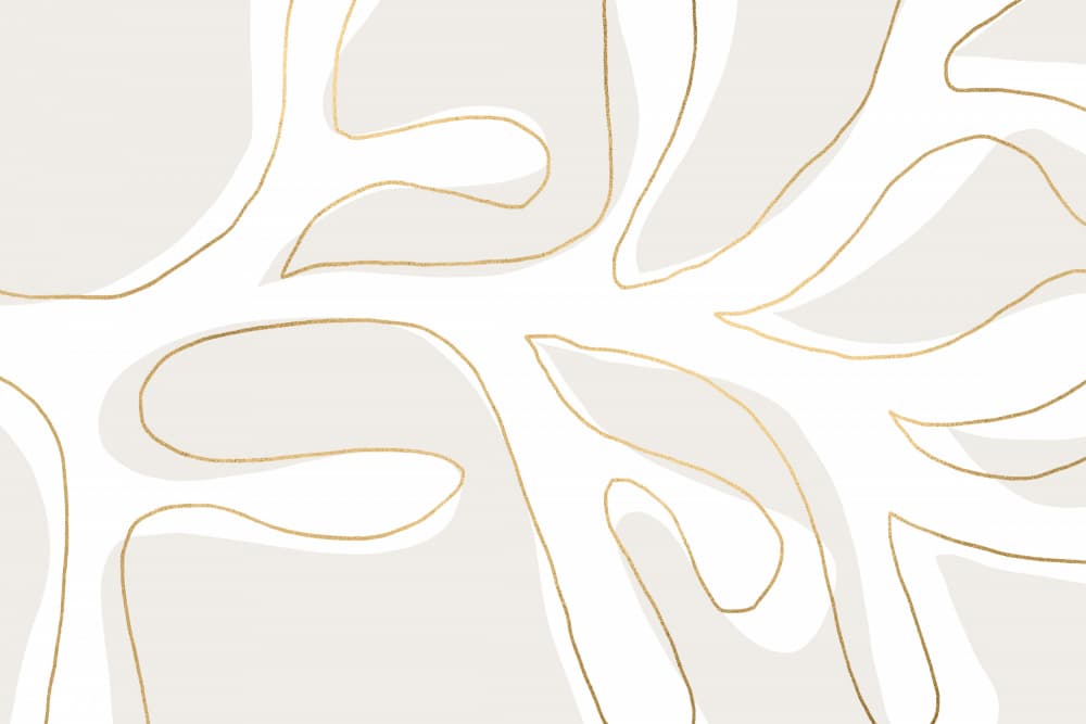 Abstract Twig White and Gold by uplusmestudio — canvas wall art