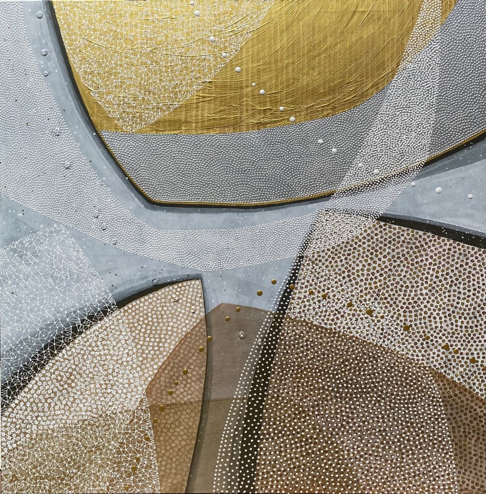 Abstract Gold Curves by SAN STARLING — canvas wall art